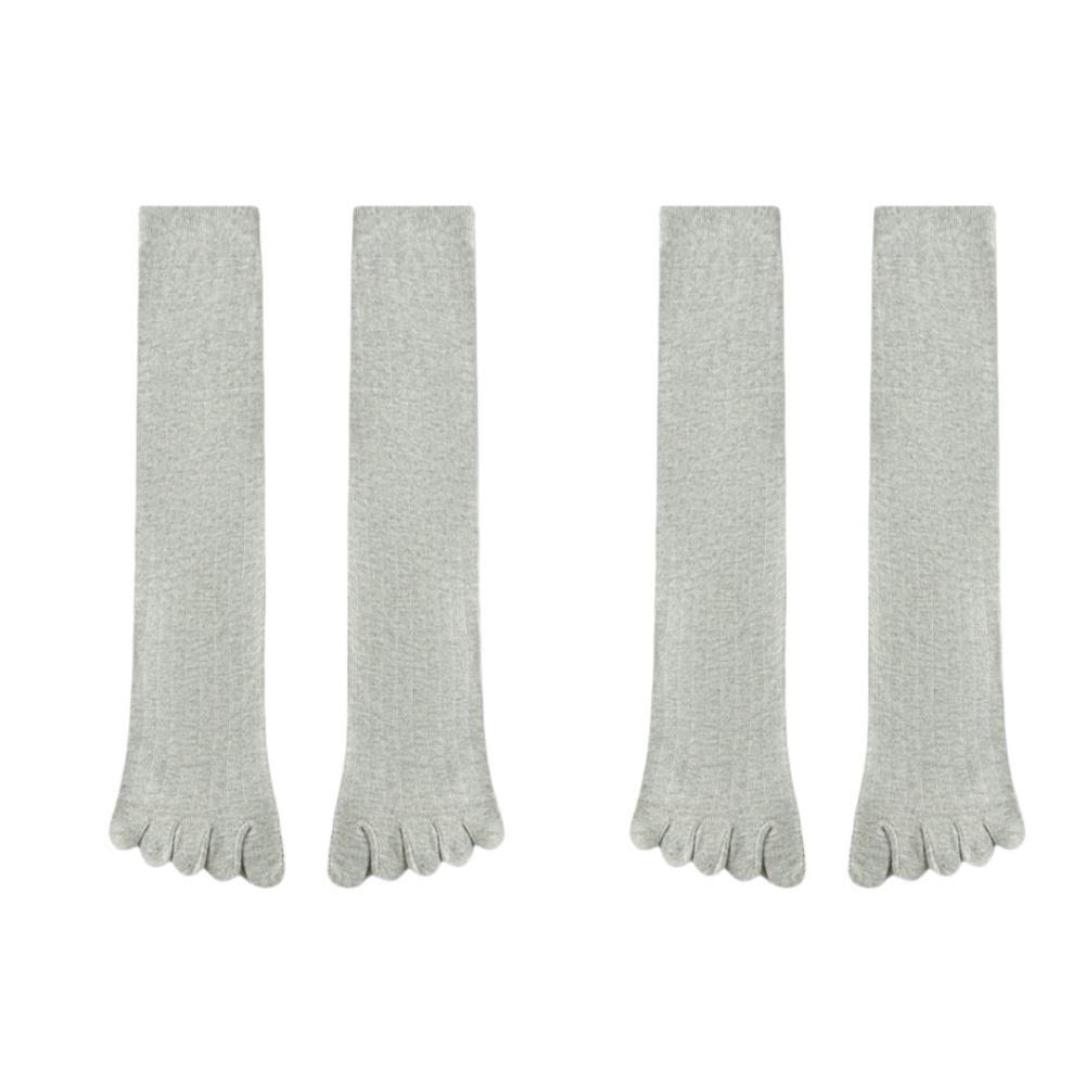

2Pairs Split-toed Five Finger Socks Solid Mid Tube Socks Men Simple Five Toes Socks Outdoor 2 Pairs