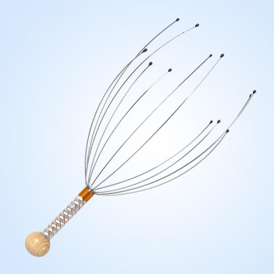 Octopus Head Massager Stainless Steel Brain Massage Claw Scalp Scratcher Engraved Head Relaxer for Promotes Blood Circulation Relieves Muscle Pain