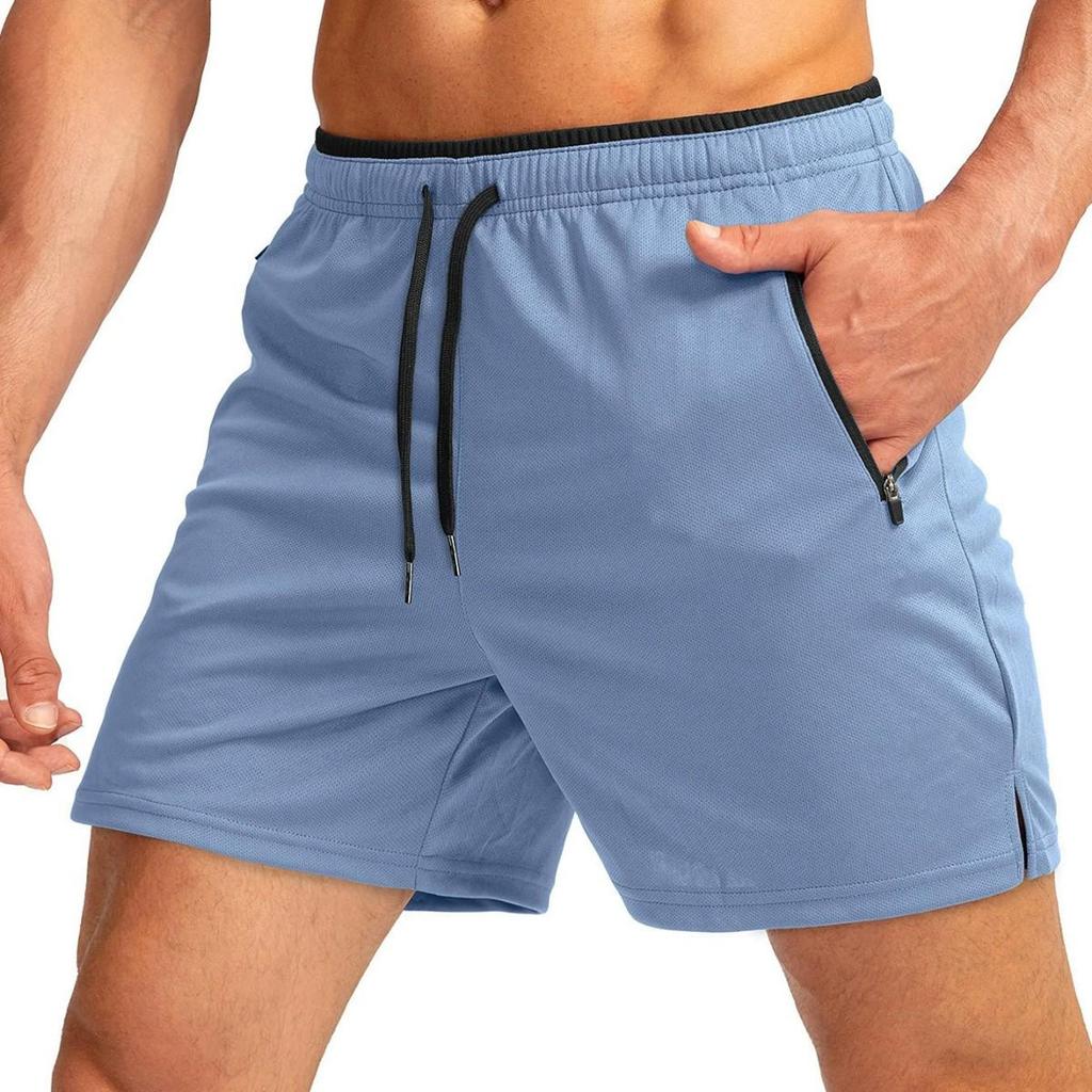 2025 Schnelltrocknende Herren-Laufshorts mit Reißverschlusstaschen für Fitnessstudio, Sport und Strand