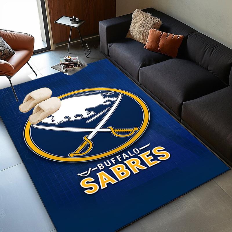 Buffalo Hockey Emblem Area Rug Suitable for Indoor And Outdoor,Carpets for Kitchens, Homes, Offices, Living Rooms,Home Decor,Christmas Gift