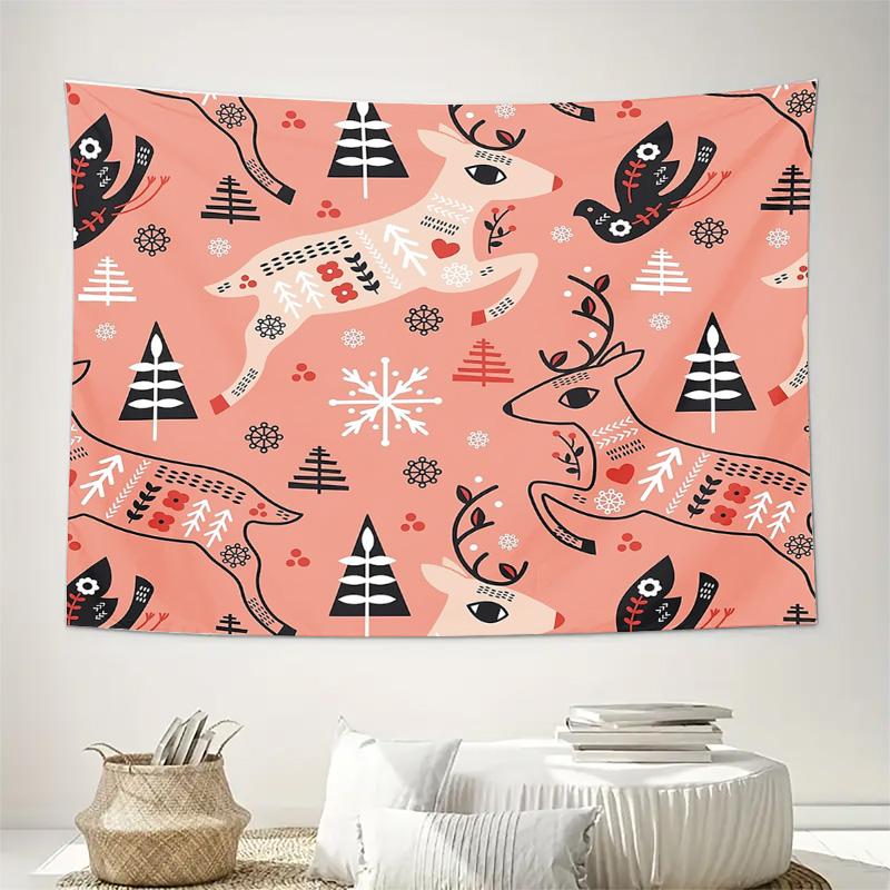 Boho Tapestry Wall Hanging Aesthetic Room Decor Nature Forest Tree Pattern Dorm Wall Art Home Textile Vintage Throw