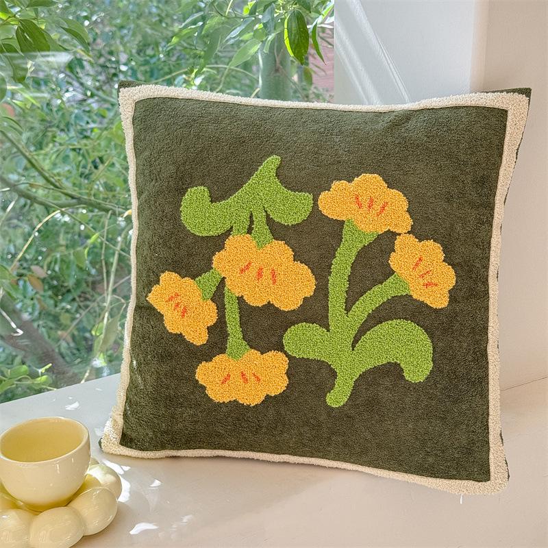 45x45cm Nordic Towel Embroidery Pillowcase Cojines Cotton Living Room Bedroom Headboard Decoration Throw Pillow Cushion Covers