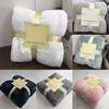 Flannel Fleece Blanket Soft Solid Color  Bedspread Sofa Bed Plush Cover Bedding