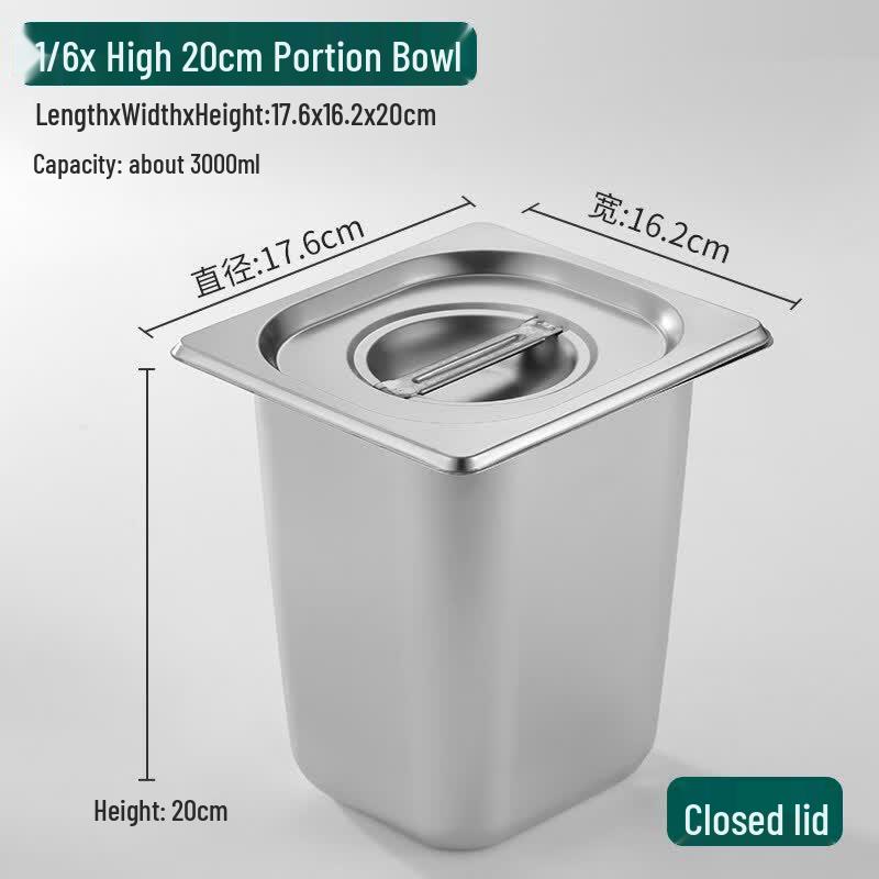 304 Stainless Steel Gastronorm Pan with Lid