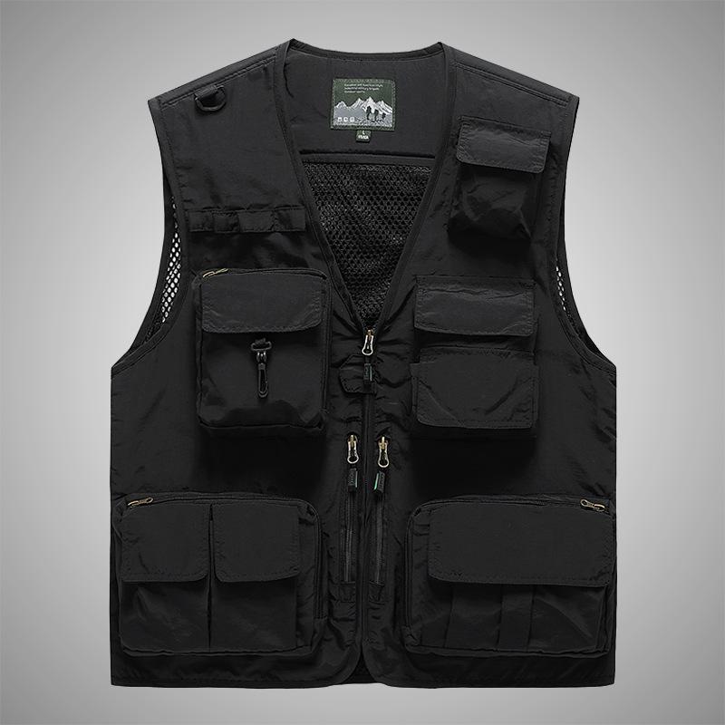 Men's Quick-Dry Multi-Pocket Vest for Fishing, Outdoor Work, Photography, and More - Plus Size Available