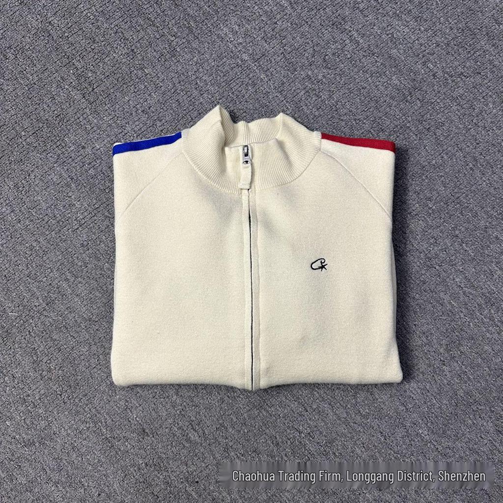 Corteiz Alcatraz Stand Collar Patchwork Jacket - Red/Blue