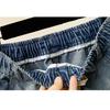 DIMANAF Plus Size Summer 2025 Casual Women Jeans Shorts Pants Loose Hole Basic High Waist Pants Elastic Waist
