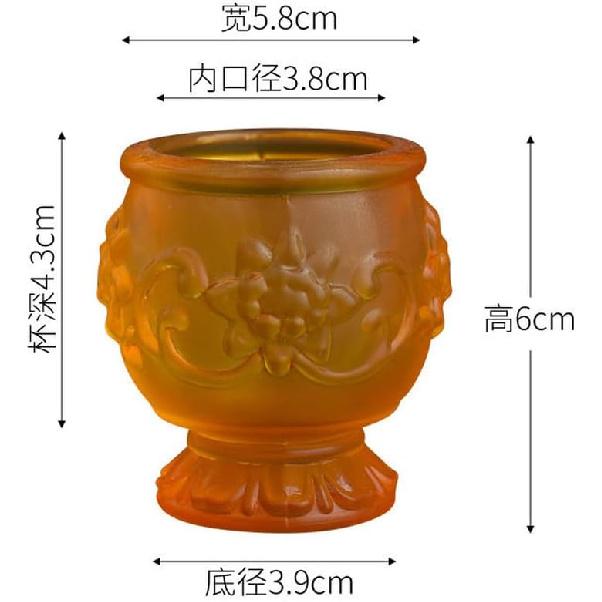 3pcs/Set Glass Water Supply Cup Buddha Cup Buddhism Supplies Worship Guanyin Cup