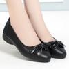 2025 Autumn New Women's Shoes Wedge Heel Mother Shoes Soft Sole Light Mouth Black Work Shoes Non-slip Foreign Style Doudou Shoes