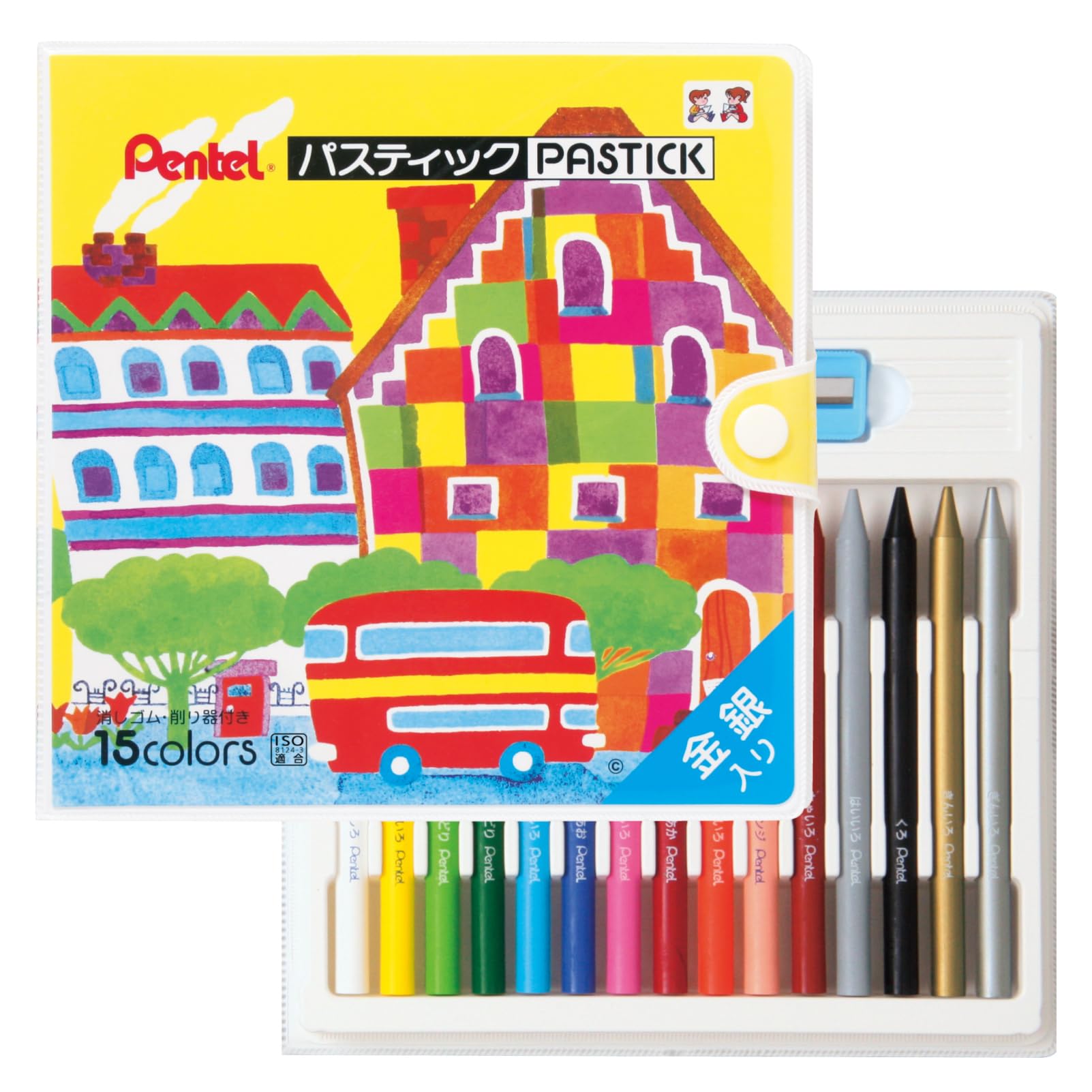 

Pentel цветной карандаш-пастель пластик 15 цветов GC1-15