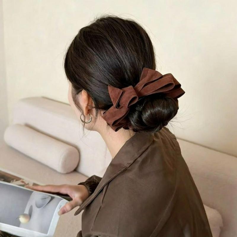 High-End Multi-Layer Bow Banana Clip Hairpin Ponytail Barrettes Headwear Hairbows For Girls Hair Accessories