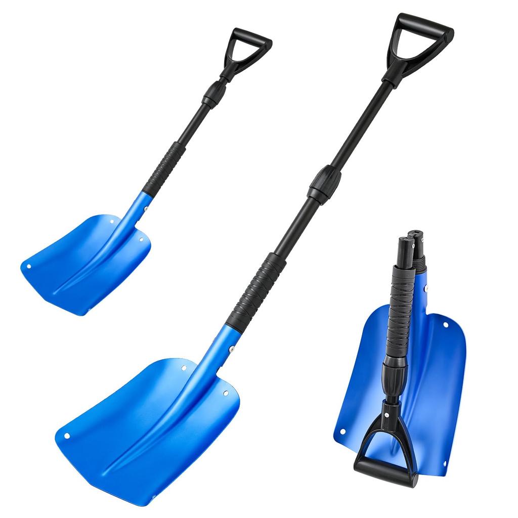 SEIWA Folding Shovel foldable x 40cm when adjustable length 22cm x 28cm shovel ideal for disaster and IMP355 Compact, (22cm stored), (85-102cm),