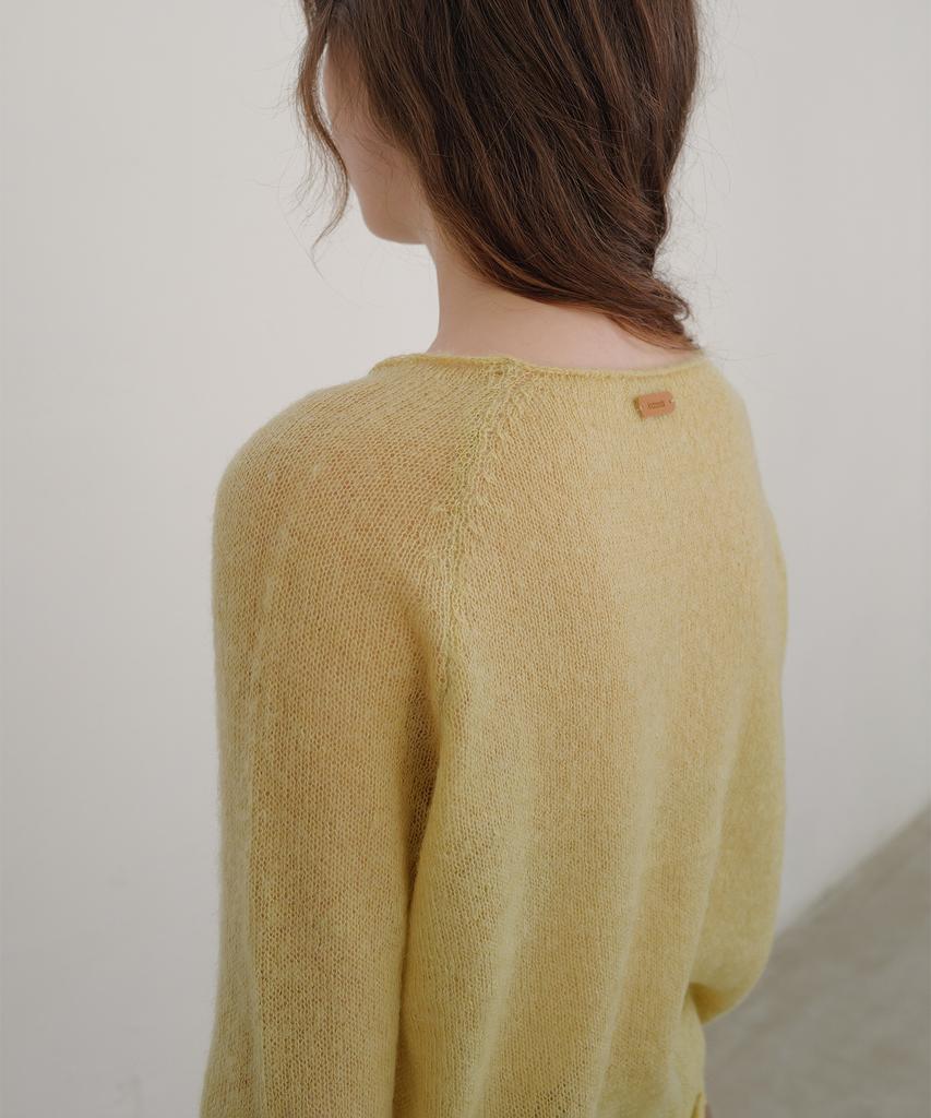 ANDNEEDS Boat Neck Sheer Knit (Olive)