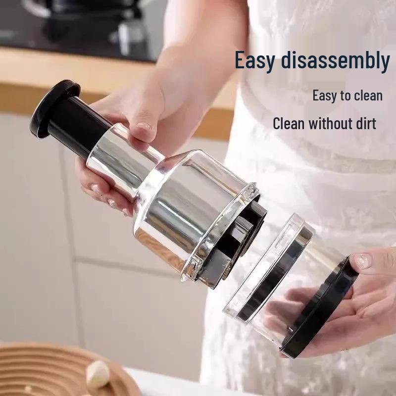 German 304 Stainless Steel Garlic Press & Paste Chopper - Compact Kitchen Tool