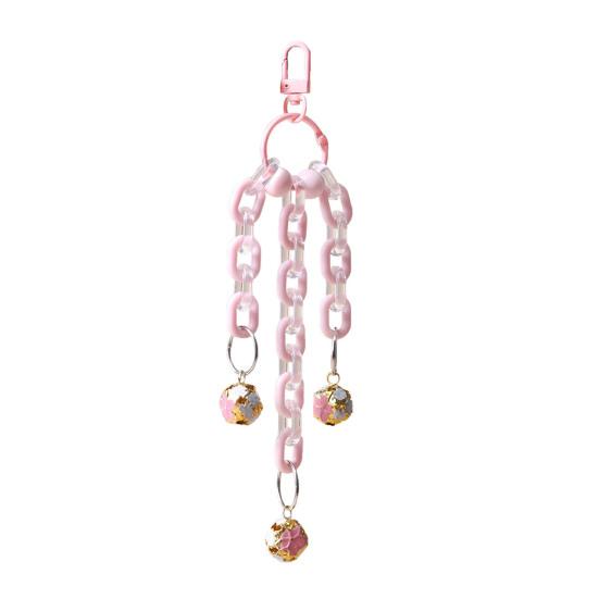 

Parrot Bell Toy Bird Chew Chains with Bells Cage Jingle Chime Bells with Hanging Clip Sound Enrichment Chew Toy for Cockatiel Conure Lovebird Anxiety рожевий
