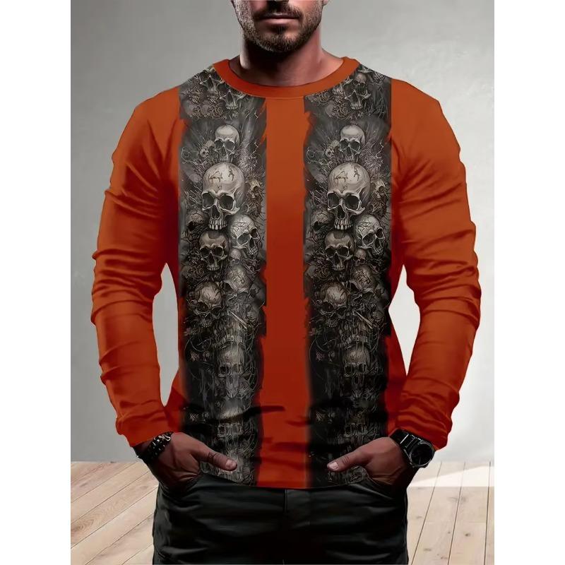 Vintage Men's Long Sleeve T-shirt 3D Golden Dragon Printed T Shirts Harajuku Oversized Top Casual Men's Outdoor T-Shirt Pullover