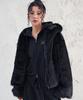 Avandress Champagne Fur Jacket Black