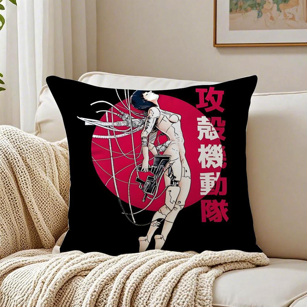 anime scifi GGhost IIn The SShell Cushion Cover Pillowcase Antidustmite living Room Sofa Decor Cushion Room