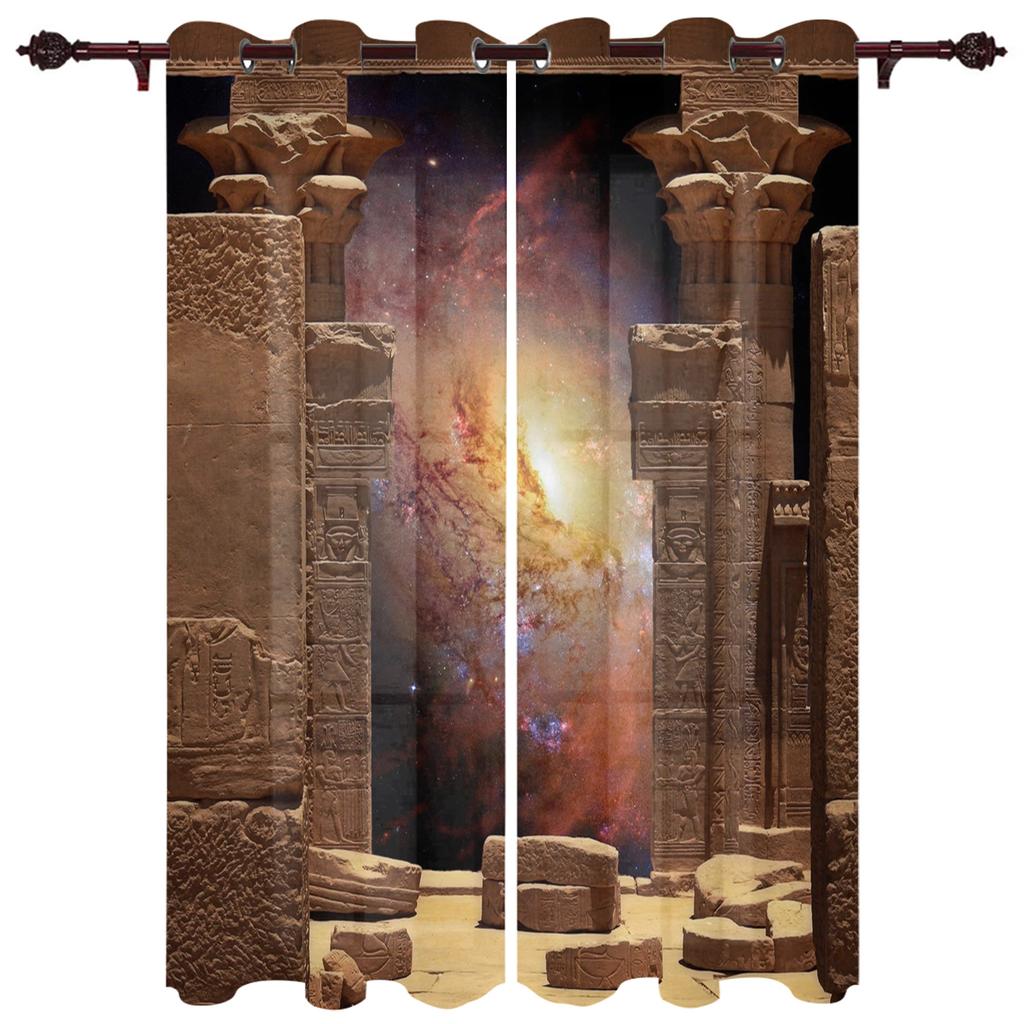 Egyptisk Tempelkultur Symbol Gardiner för Sovrum Kök Fönsterbehandlingar Kappa Gardiner för Vardagsrum