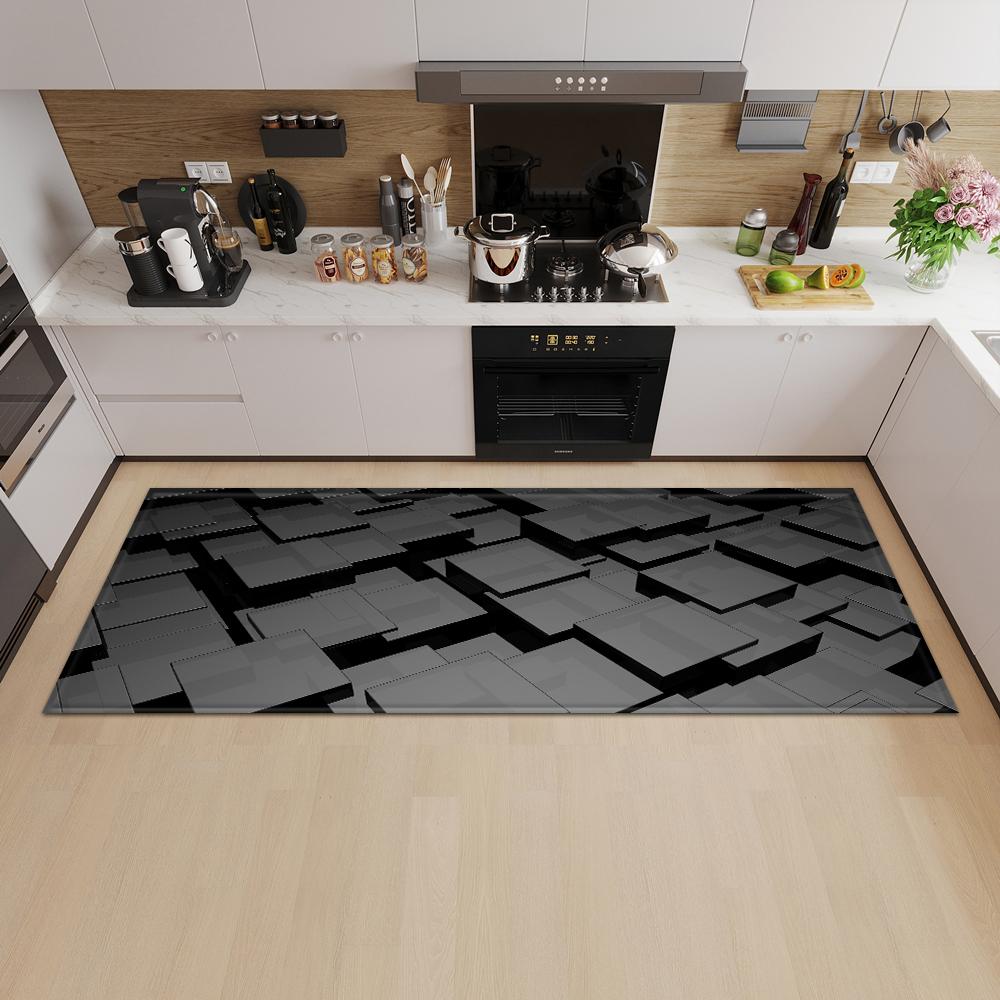 Modern Kitchen Mat Entrance Door Mat Bedroom Living Room Carpet Home Corridor Bathroom Non-slip Floor