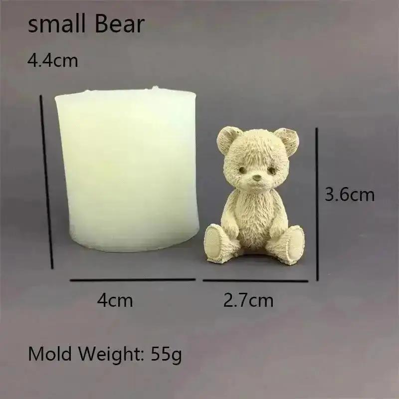 1pc Bear Honey Jar Little Bear Candle Silicone Mold Cake Baking Mould Aroma Candle Plaster Drip Mold for Home Decoration