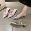 Fashion New Style Popular Luxury Women Patent Pink Slippers Flats Pointed Toe Dress Shoes Designer Elegant Shallow Party Zapatos Mujer