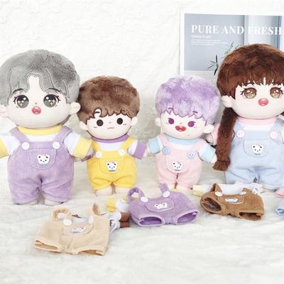 1 Set 15cm/20cm Doll Clothes Fashion T-shirt Clothes Doll Overalls Suit Casual Wears Jeans Overalls Pants