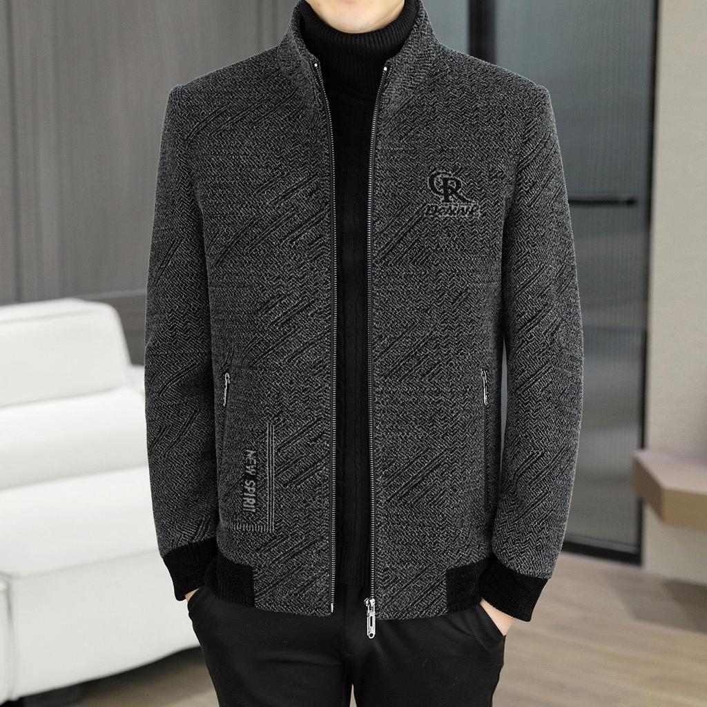 Pierre Cardin Herren Chenille Wolljacke - Jugendlich Lässig, Mit Samt gefüttert, Warm, Winterkleidung