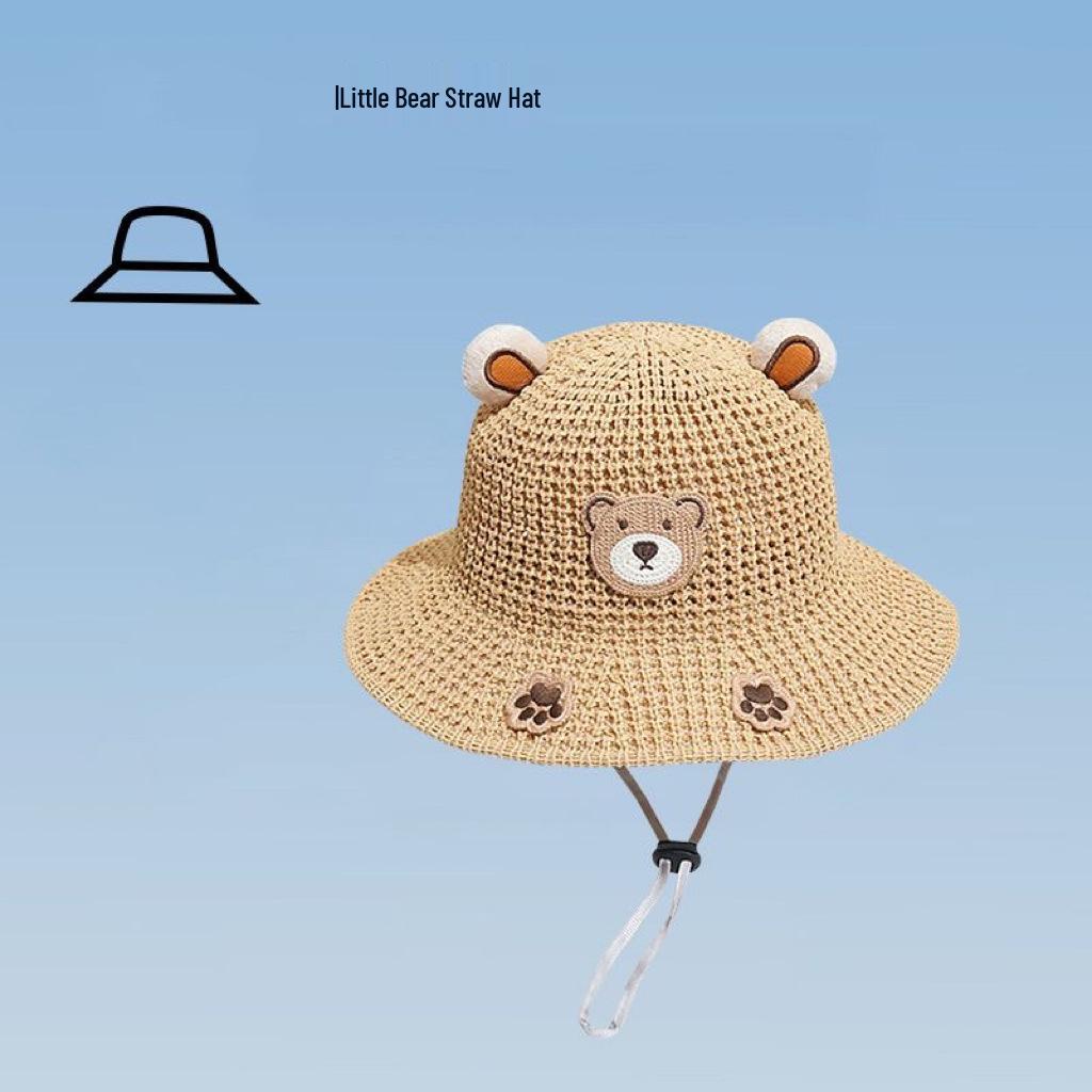 Cappello da Sole in Paglia per Bambini - Protezione UV per Vacanze al Mare in Primavera, Estate e Autunno