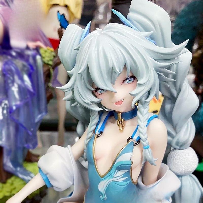 15cm Anime Girl Frontline Cuique Mei Squatting Posture Figurine Double Ponytail Beautiful Girl Model Chassis Ornament Toys Gifts