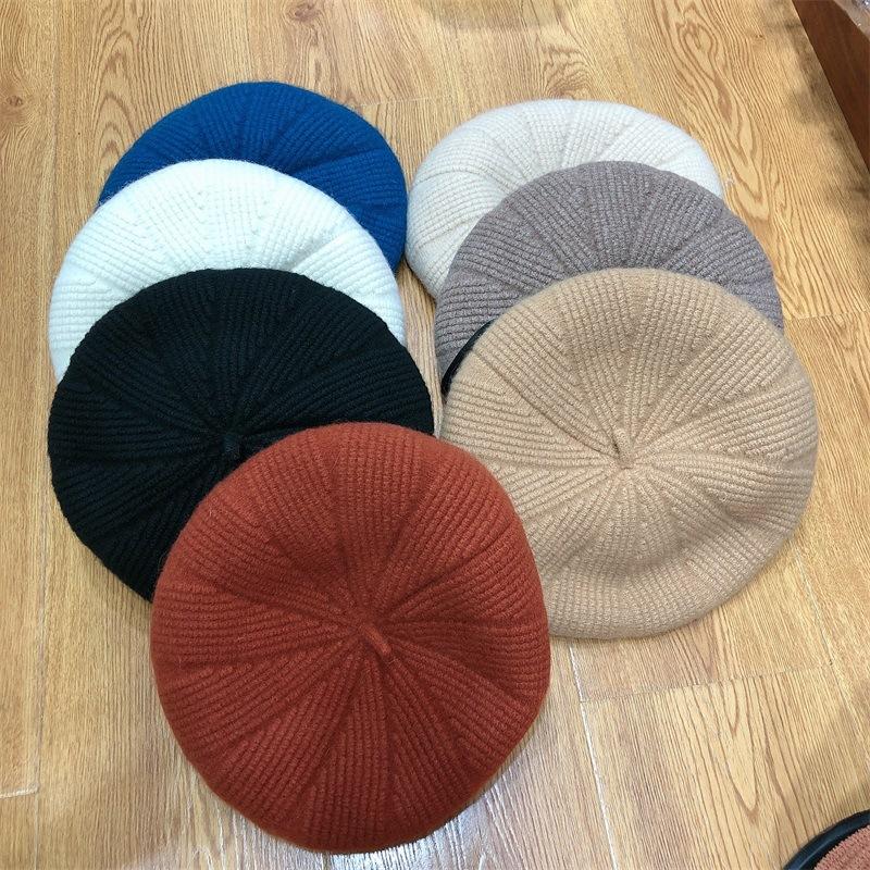 Hat Lady Autumn and Winter Wool Wool Beret Literary Retro Pumpkin Hat Versatile Painter Hat Tide