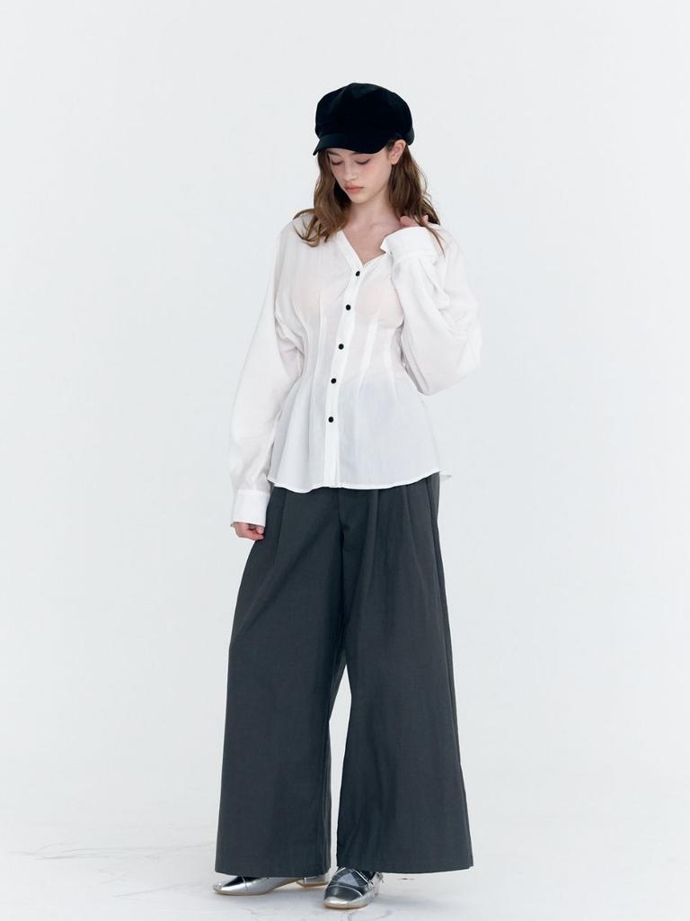 FABRICSEOUL Pin-Tuck Wide Pants