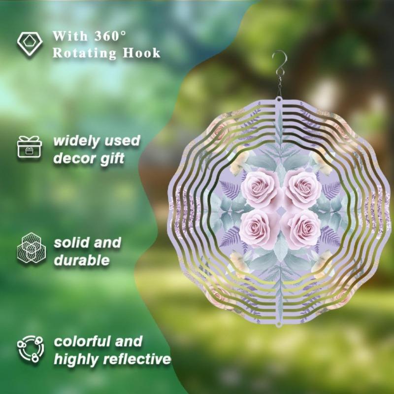 10 Inch Hanging Wind Spinner with 360 Degree Hook for Balcony Garden Decor Spring Summer Outdoor DecorationMetal Wind Chimes for Home Decor
