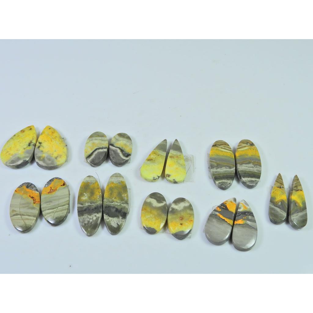 15-25 MM Natural Bumble Bee Jasper Pair Mix Cabochon Gemstone 09 Pair Lot C-747