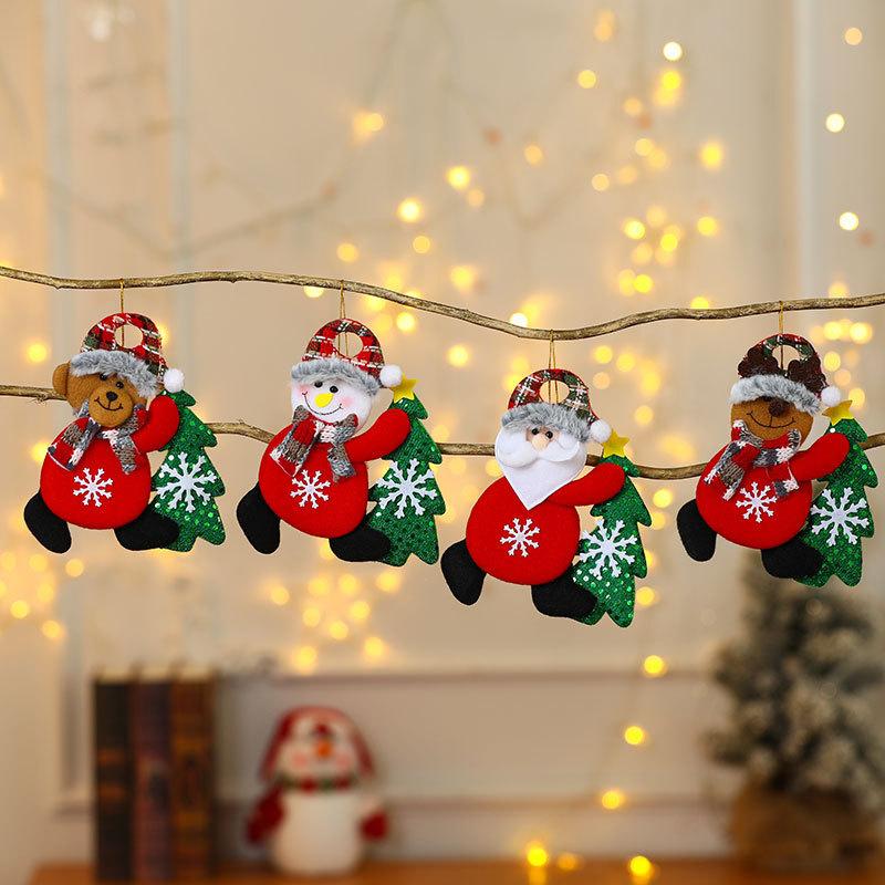 Christmas Fabric Pendant Christmas Doll Pendant Christmas Tree Pendant Ornament Small Gift Pendant