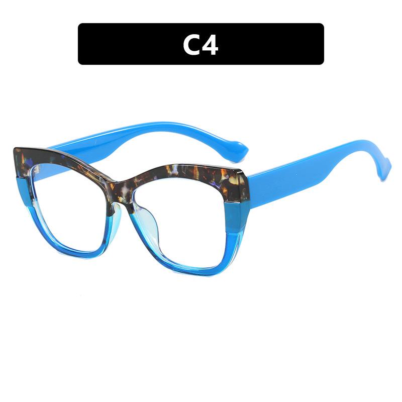 New Fashion Double Color Cat Eye Women Glasses Frame Clear Anti Blue Light Optical Leopard Eyewear