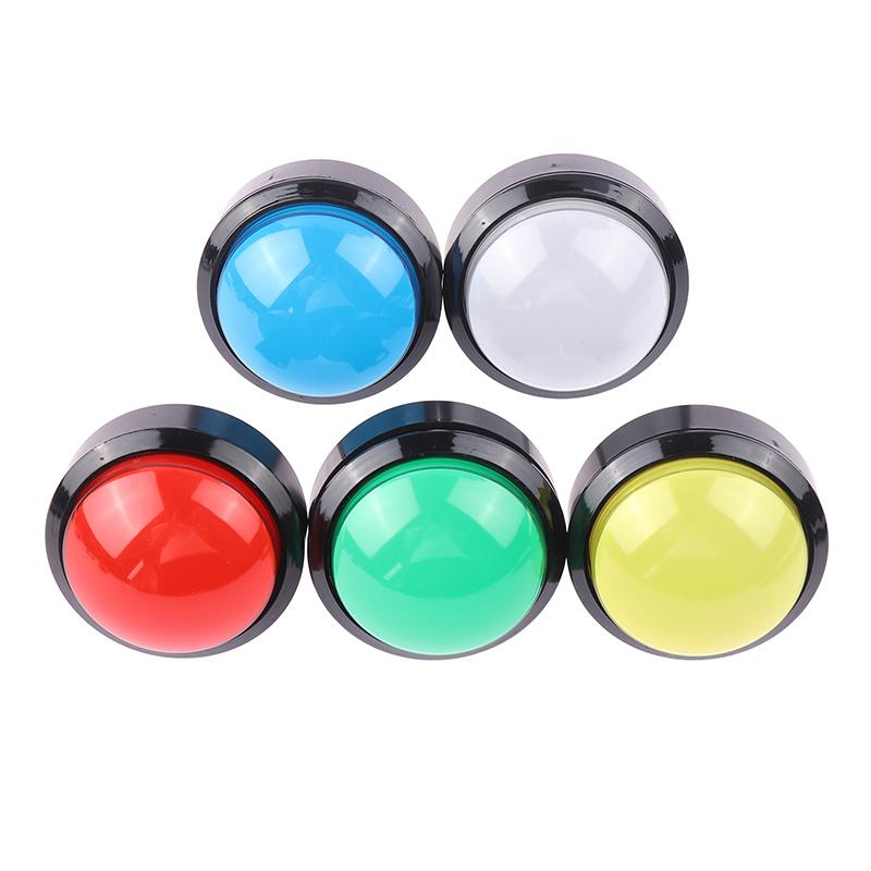 1Pc 60Mm Arcade Buttons Big Round Led Illuminated With Microswitch For Diy Arcade Game Machine Parts 12V 32A Dome Light Switch