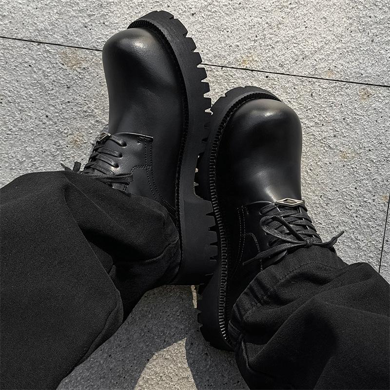 Mickey Derby shoes men's high-end platform leather shoes men's business dress casual black height increase 10162-J