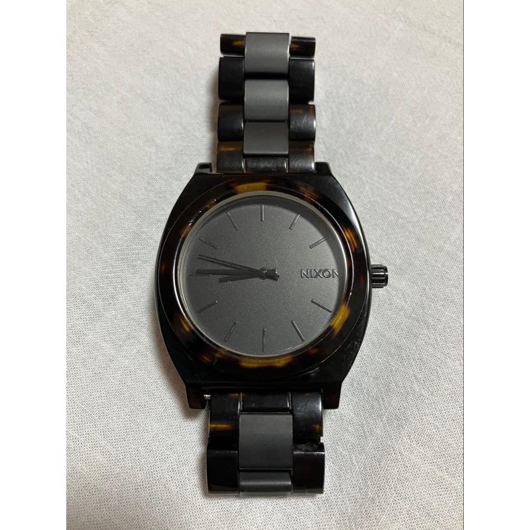 Used NIXON Time Teller Acetate Tortoiseshell Pattern Watch Unisex [Shipping Included]
