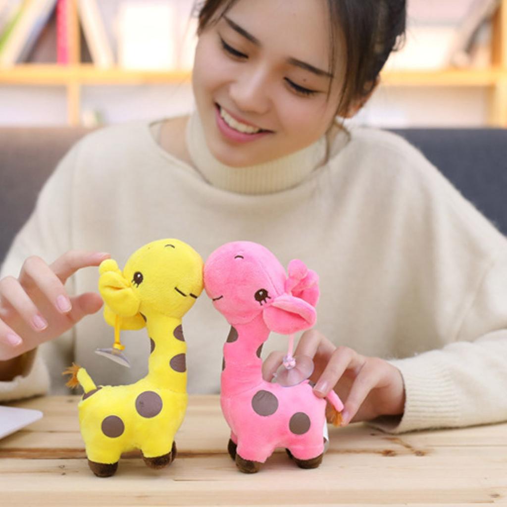 12cm Cute Giraffe Plush Toy Pendant Soft Deer Stuffed Cartoon Animals Doll Baby Kids Toys Christmas Birthday Colorful Gifts