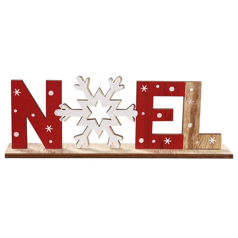 Abnehmbare Weihnachtsdekorationen für Zuhause Holzbuchstabe Weihnachtsmann Ornamente