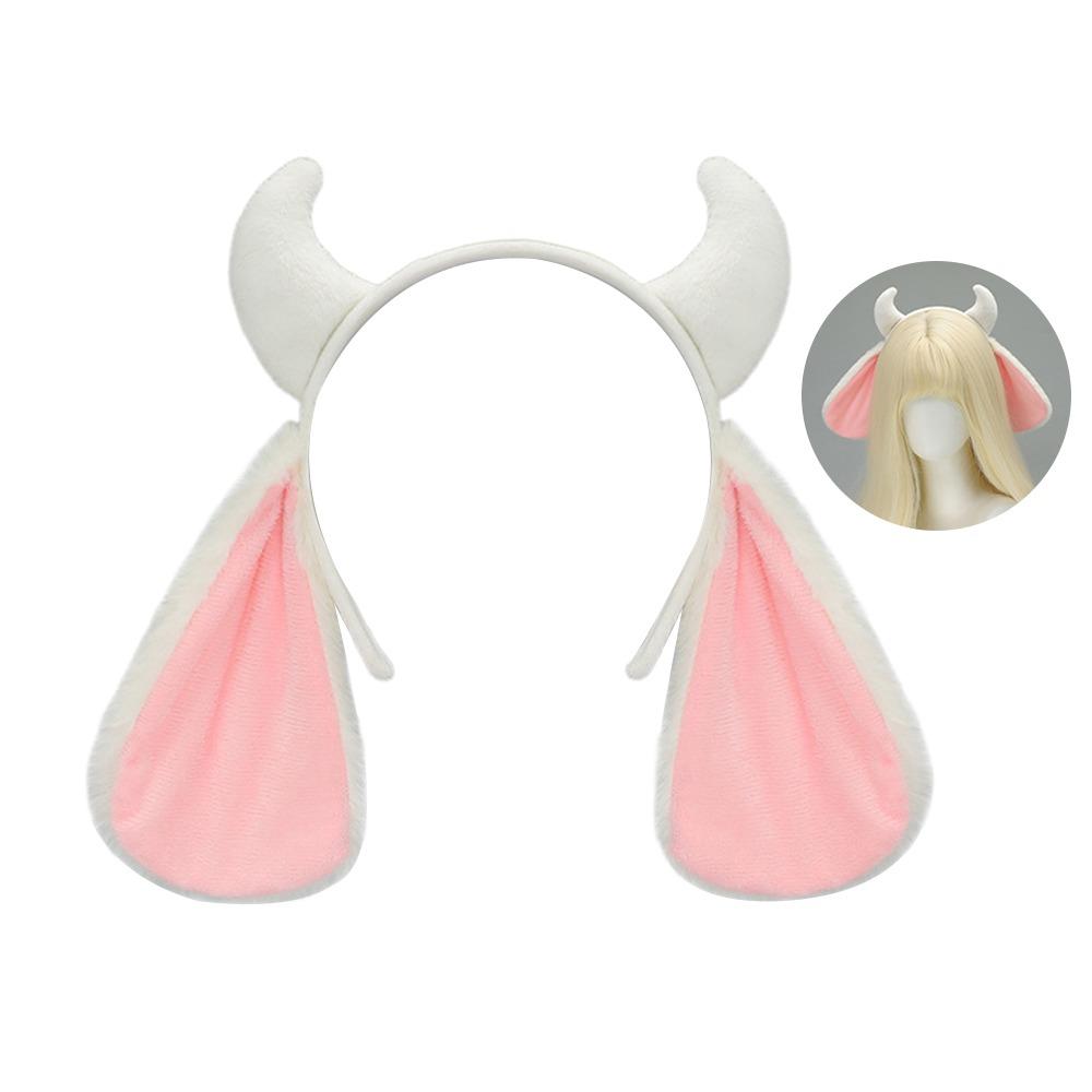 Plush Animal Ear Headbands Fluffy Goat Horn Party Headwear Lamb Headband Halloween Dressing Up