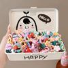 50/100Pcs Random Style Girls Hair Bands Elastic Cartoon Children Hair Tie Comfortable Fit Small Animal Flower Kids Headband
