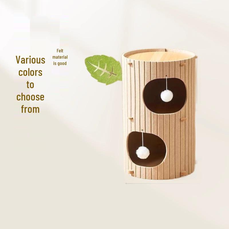 Three-Layer Multi-Purpose Cat Tree with Warm Bed & Scratching Board