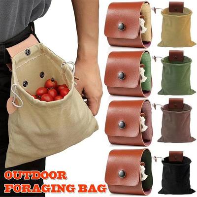 1pc ao ar livre forrageamento saco de colheita de frutas cintura pendurado ferramenta saco de armazenamento na selva sacos à prova dwaterproof água para acampamento