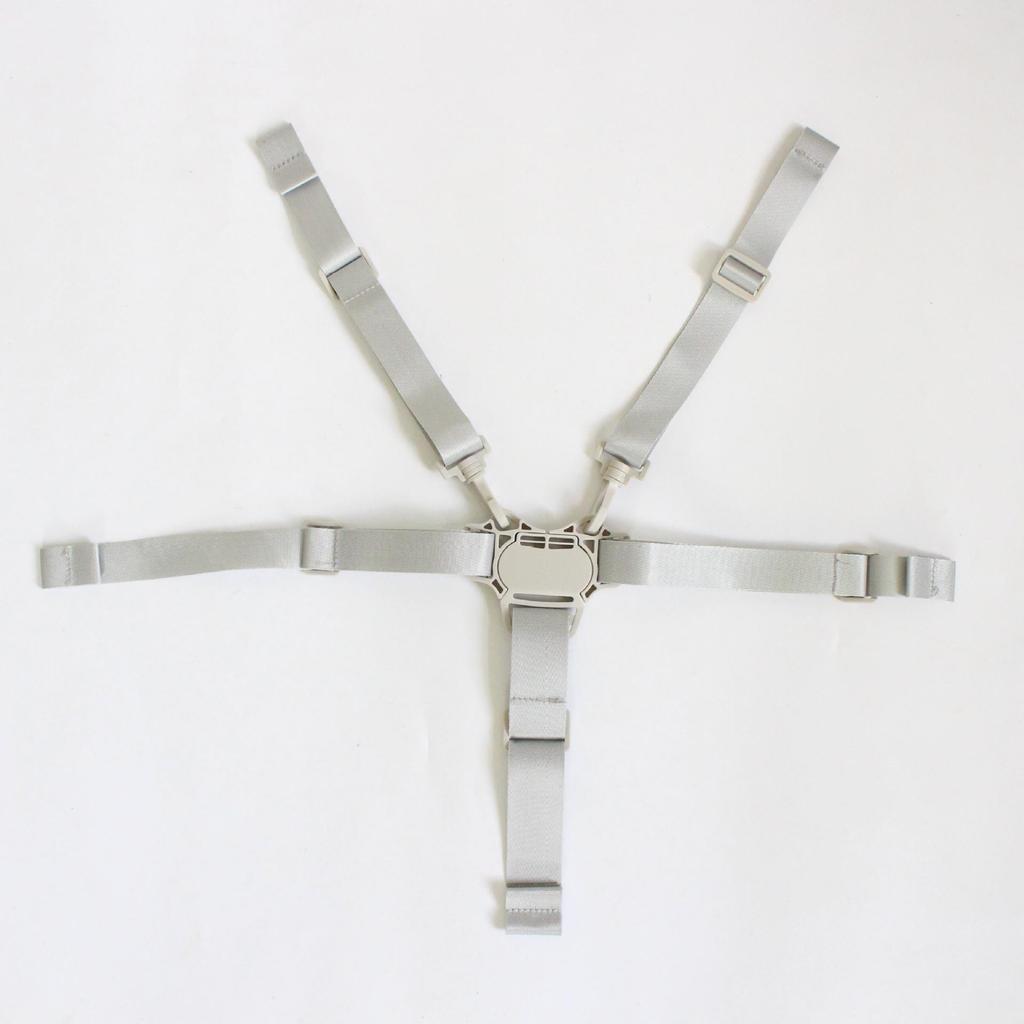 Gray 5-Point Nylon Harness Strap for High Chair and Stroller