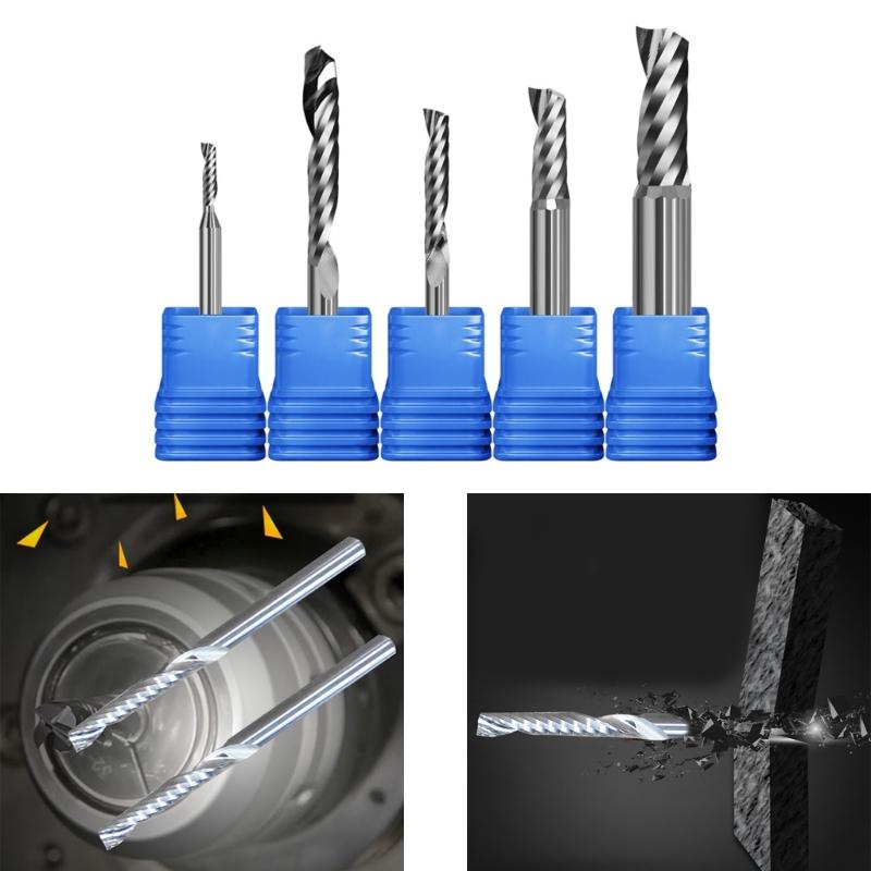 3,175mm/4mm/5mm/6mm/8mm/10mm Spiralfräser Abwärtsschnitt Einlippig Router Bit CNC Schaftfräser Hartmetallfräser