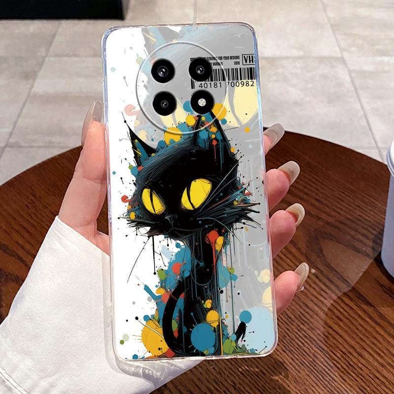 Cute Cat Casing For Realme 13+ 5G Phone Case RMX5000 Slim Transparent Silicone Shell Back Cover For Realme13 Plus TPU Funda Capa