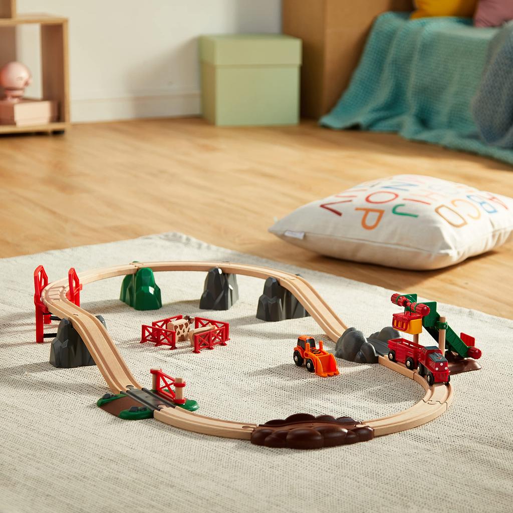 BRIO Animal Farm Set for ages 3 and Wooden Wooden Rail Gift 33984, up. [Toy, Toy, Rail, Set, (Birthday/Christmas)]