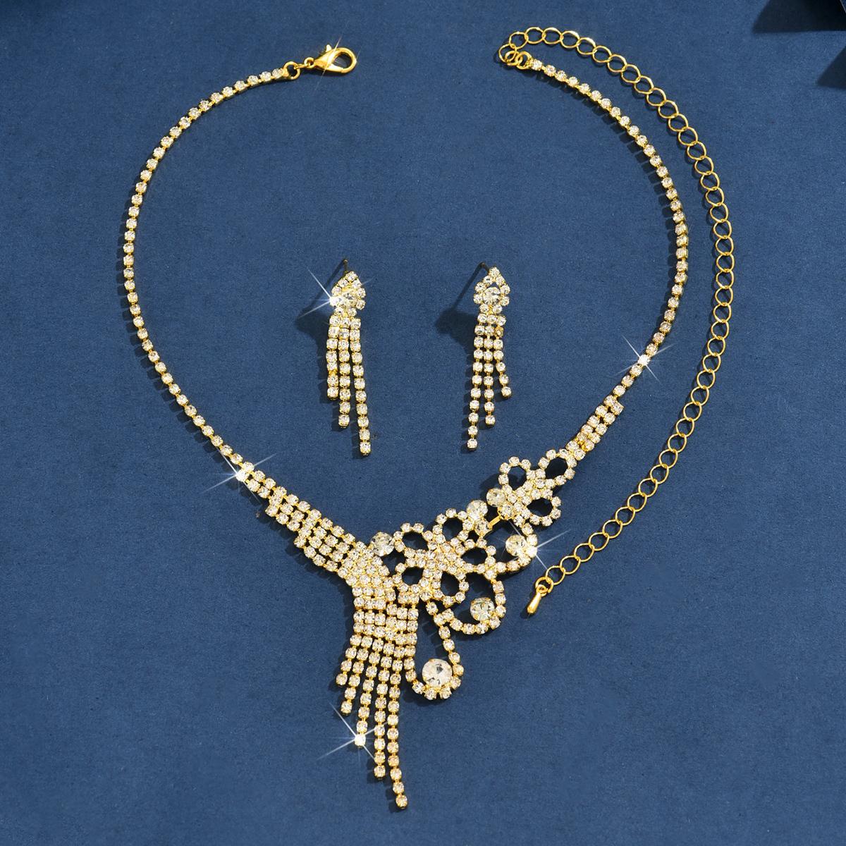 Banquet party heavy industry full diamond set light luxury exquisite design temperament socialite style jewelry